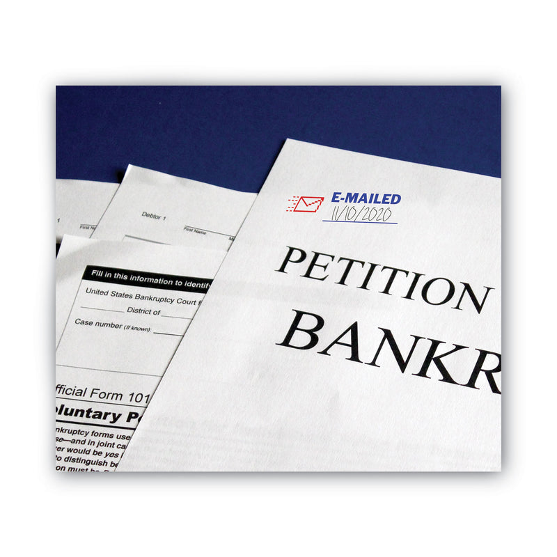 ACCUSTAMP2 Pre-Inked Shutter Stamp, Red/Blue, EMAILED, 1.63 x 0.5