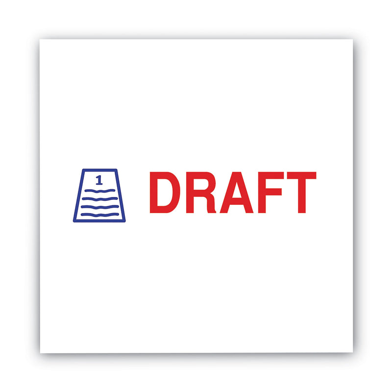 ACCUSTAMP2 Pre-Inked Shutter Stamp, Red/Blue, DRAFT, 1.63 x 0.5