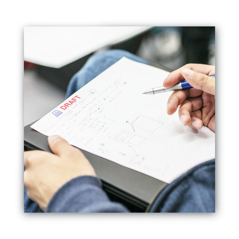 ACCUSTAMP2 Pre-Inked Shutter Stamp, Red/Blue, DRAFT, 1.63 x 0.5