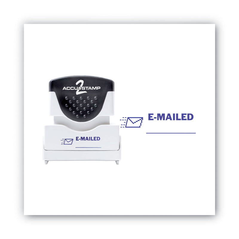 ACCUSTAMP2 Pre-Inked Shutter Stamp, Blue, EMAILED, 1.63 x 0.5