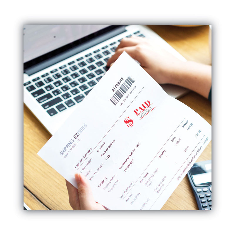 ACCUSTAMP2 Pre-Inked Shutter Stamp, Red, PAID, 1.63 x 0.5