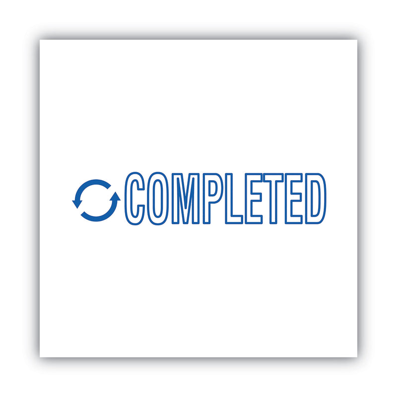 ACCUSTAMP2 Pre-Inked Shutter Stamp, Blue, COMPLETED, 1.63 x 0.5