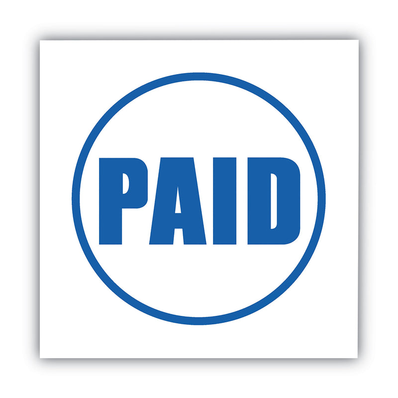 ACCUSTAMP Pre-Inked Round Stamp, PAID, 0.63" dia, Blue