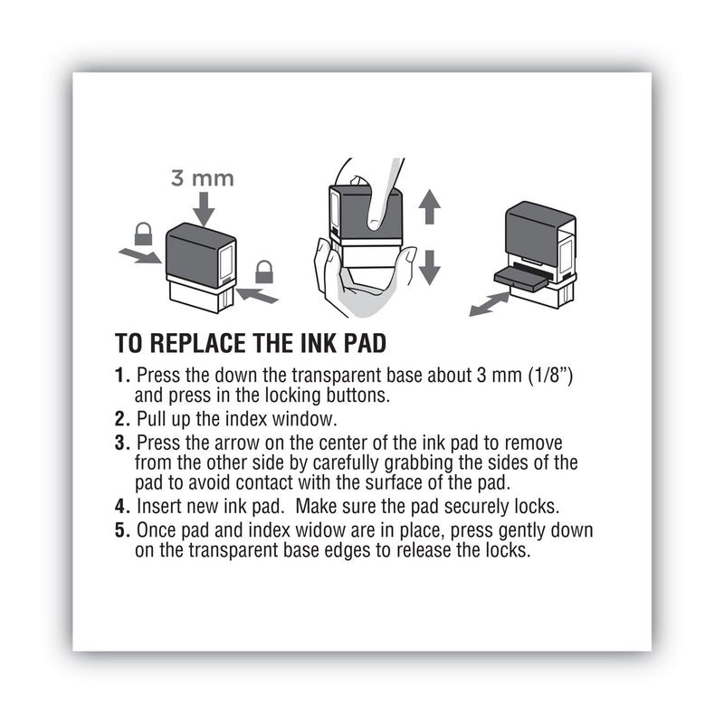 COSCO 2000PLUS Replacement Ink Pad for 2000PLUS 1SI30PGL, 1.94" x 0.25", Black