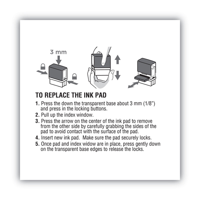 COSCO 2000PLUS Replacement Ink Pad for 2000PLUS 1SI40PGL and 1SI40P, 2.38" x 0.25", Red