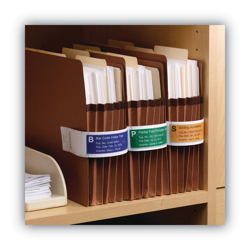 Smead Viewables Pocket Label Pulls, 1.63 x 10.13, White, 5/Sheet, 9 Sheets/Pack