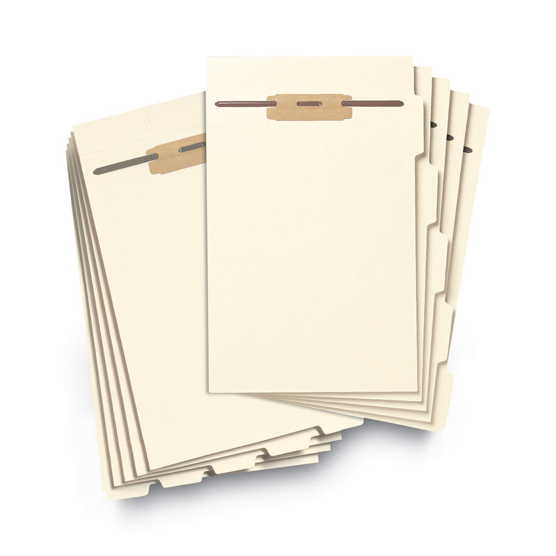Smead Stackable Folder Dividers with Fasteners, 1/5-Cut End Tab, Legal Size, Manila, 50/Pack