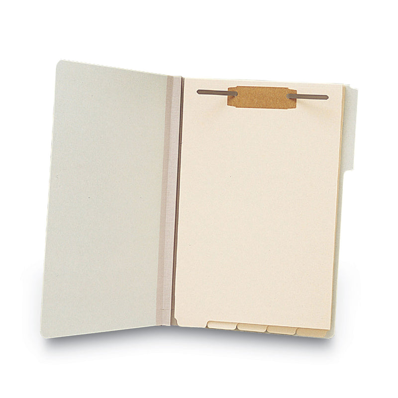 Smead Stackable Folder Dividers with Fasteners, 1/5-Cut End Tab, Legal Size, Manila, 50/Pack