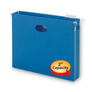 Smead Hanging Pockets with Full-Height Gusset, 1 Section, 2" Capacity, Letter Size, 1/5-Cut Tabs, Sky Blue, 25/Box