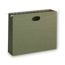 Smead 100% Recycled Hanging Pockets with Full-Height Gusset, 1 Section, 3.5" Capacity, Letter Size, Standard Green, 10/Box