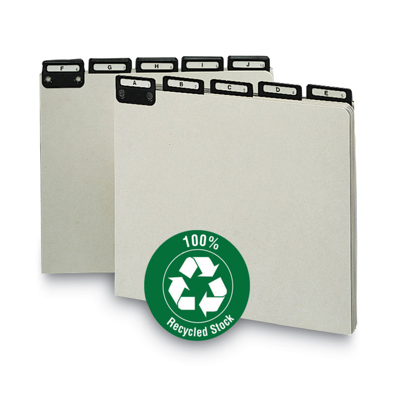 Smead Alphabetic Top Tab Indexed File Guide Set, 1/5-Cut Top Tab, A to Z, 8.5 x 11, Green, 25/Set