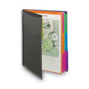 Smead Poly Project Organizer, 12 Letter-Size Sleeves, Gray with Bright Pockets