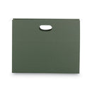 Smead Hanging Pockets with Full-Height Gusset, 1 Section, 1.75" Capacity, Letter Size, Straight Tabs, Standard Green, 25/Box