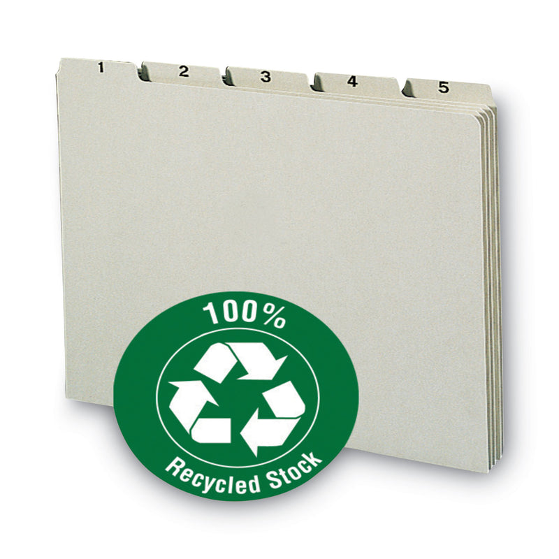 Smead 100% Recycled Daily Top Tab File Guide Set, 1/5-Cut Top Tab, 1 to 31, 8.5 x 11, Green, 31/Set