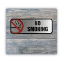 COSCO Brush Metal Office Sign, No Smoking, 9 x 3, Silver/Red