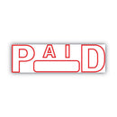 COSCO 2000PLUS Green Line Message Stamp, Paid, 1.5 x 0.56, Red