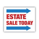 COSCO Stake Sign, Blank White, Includes Directional Arrows,  15 x 19