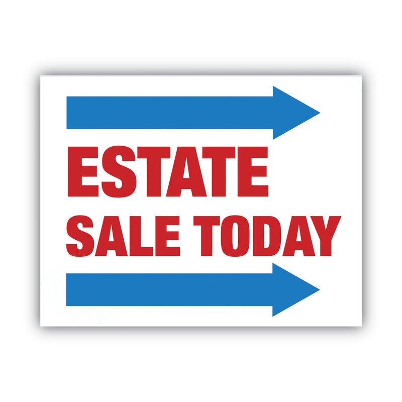 COSCO Stake Sign, Blank White, Includes Directional Arrows,  15 x 19