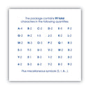 COSCO Letters, Numbers and Symbols, Self Adhesive, Black, 2"h, 84 Characters