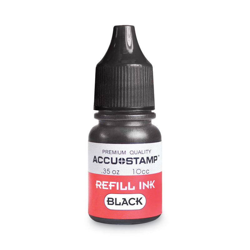 COSCO ACCU-STAMP Gel Ink Refill, 0.35 oz Bottle, Black