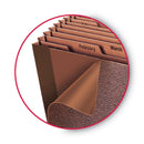 Smead TUFF Expanding Open-Top Stadium File, 12 Sections, 1/12-Cut Tabs, Letter Size, Redrope