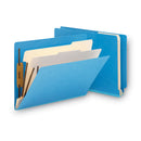 Smead Colored End Tab Classification Folders with Dividers, 2 Dividers, Letter Size, Blue, 10/Box