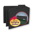Smead Interior File Folders, 1/3-Cut Tabs: Assorted, Letter Size, 0.75" Expansion, Black/Gray, 100/Box