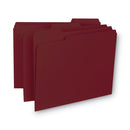 Smead Interior File Folders, 1/3-Cut Tabs: Assorted, Letter Size, 0.75" Expansion, Maroon, 100/Box