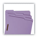Smead Top Tab Colored Fastener Folders, 2 Fasteners, Letter Size, Lavender Exterior, 50/Box