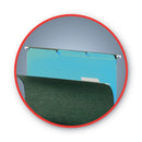 Smead Interior File Folders, 1/3-Cut Tabs: Assorted, Letter Size, 0.75" Expansion, Aqua, 100/Box