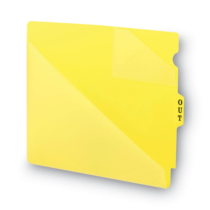 Smead End Tab Poly Out Guides, Two-Pocket Style, 1/3-Cut End Tab, Out, 8.5 x 11, Yellow, 50/Box