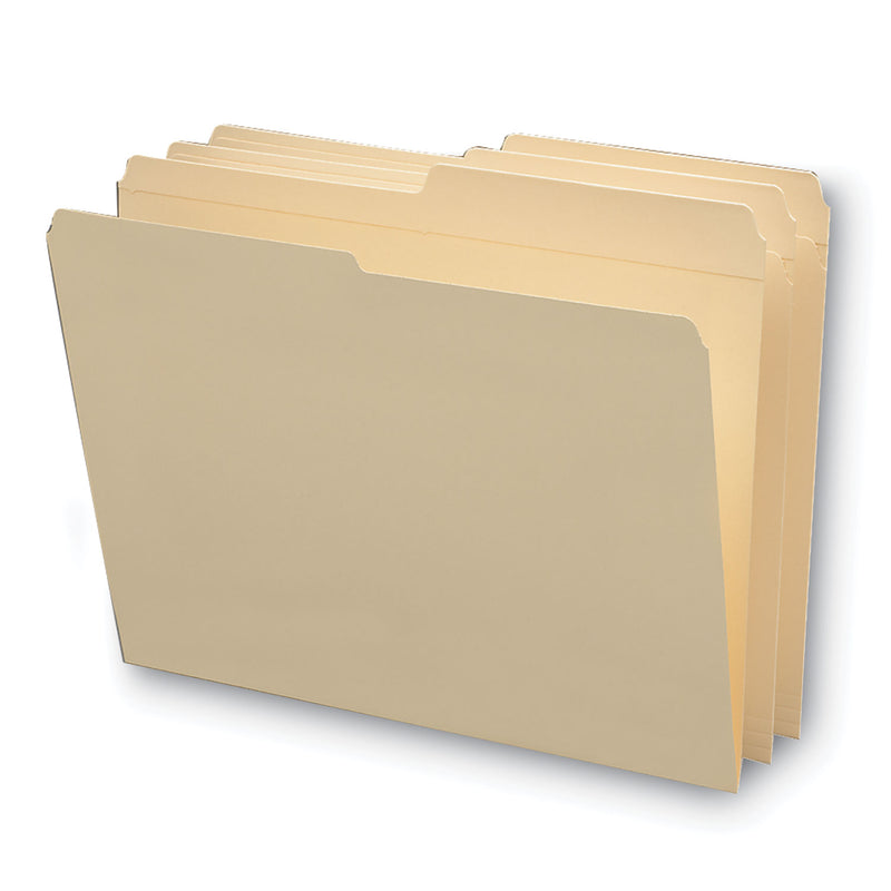Smead Reinforced Tab Manila File Folders, 1/2-Cut Tabs: Assorted, Letter Size, 0.75" Expansion, 11-pt Manila, 100/Box