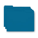 Smead Interior File Folders, 1/3-Cut Tabs: Assorted, Letter Size, 0.75" Expansion, Sky Blue, 100/Box
