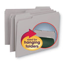 Smead Interior File Folders, 1/3-Cut Tabs: Assorted, Letter Size, 0.75" Expansion, Gray, 100/Box