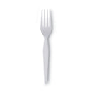 Dixie Plastic Cutlery, Heavyweight Forks, White, 1,000/Carton