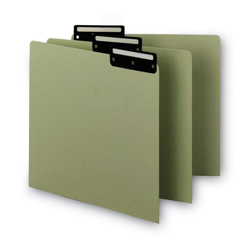 Smead Recycled Blank Top Tab File Guides, 1/3-Cut Top Tab, Blank, 8.5 x 11, Green, 50/Box
