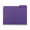 Smead WaterShed CutLess Reinforced Top Tab Fastener Folders, 2 Fasteners, Letter Size, Purple Exterior, 50/Box
