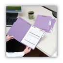 Smead Top Tab Colored Fastener Folders, 2 Fasteners, Letter Size, Lavender Exterior, 50/Box