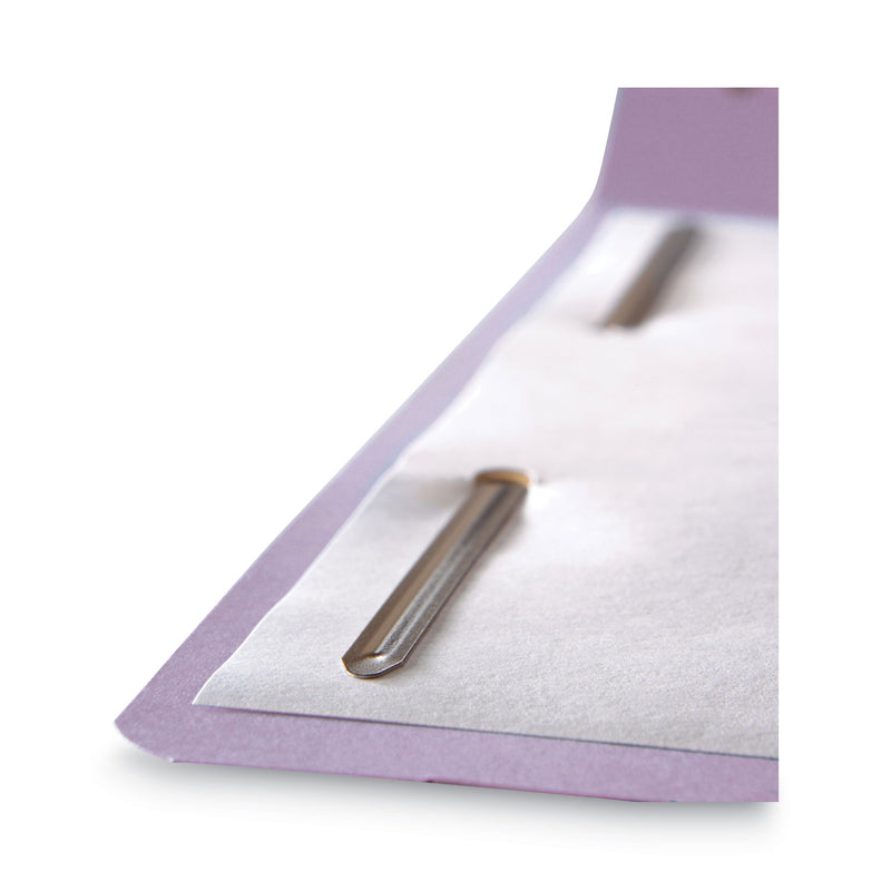 Smead Top Tab Colored Fastener Folders, 2 Fasteners, Letter Size, Lavender Exterior, 50/Box