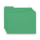 Smead Interior File Folders, 1/3-Cut Tabs: Assorted, Letter Size, 0.75" Expansion, Green, 100/Box
