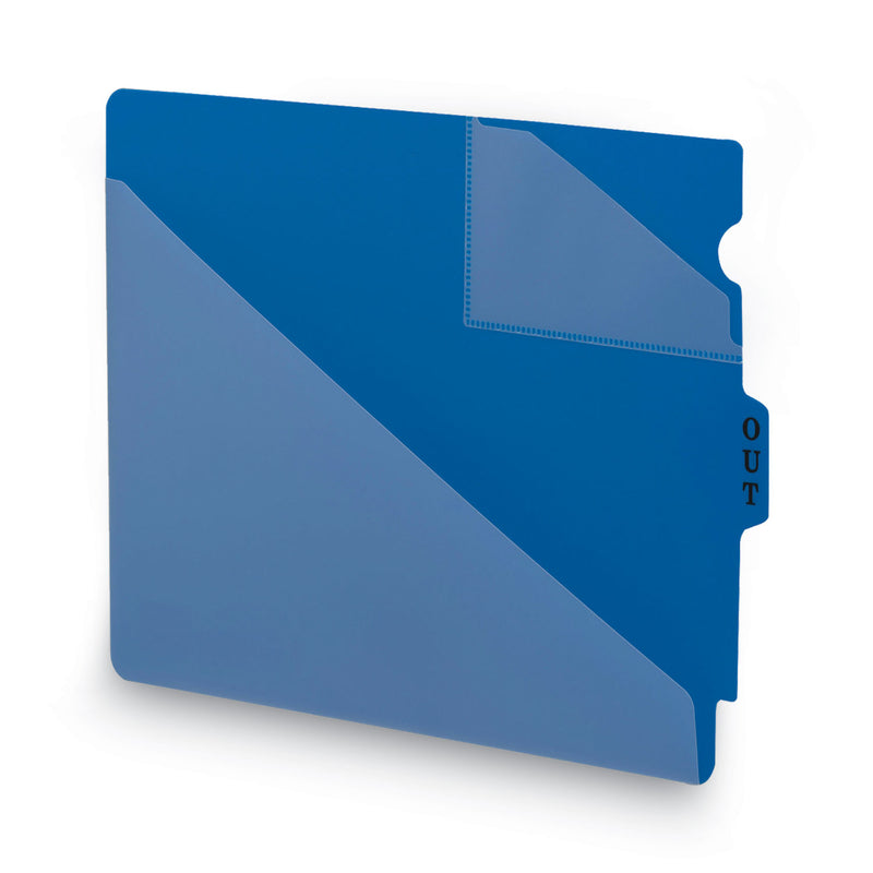 Smead End Tab Poly Out Guides, Two-Pocket Style, 1/3-Cut End Tab, Out, 8.5 x 11, Blue, 50/Box