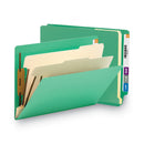 Smead Colored End Tab Classification Folders with Dividers, 2 Dividers, Letter Size, Green, 10/Box