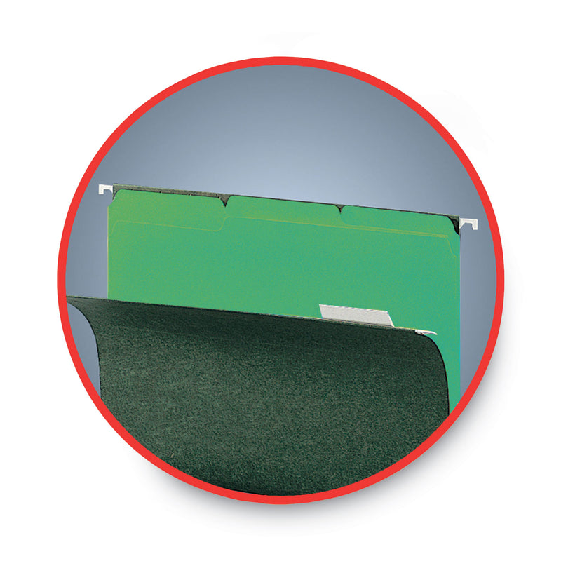 Smead Interior File Folders, 1/3-Cut Tabs: Assorted, Letter Size, 0.75" Expansion, Green, 100/Box