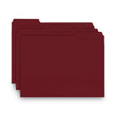 Smead Interior File Folders, 1/3-Cut Tabs: Assorted, Letter Size, 0.75" Expansion, Maroon, 100/Box