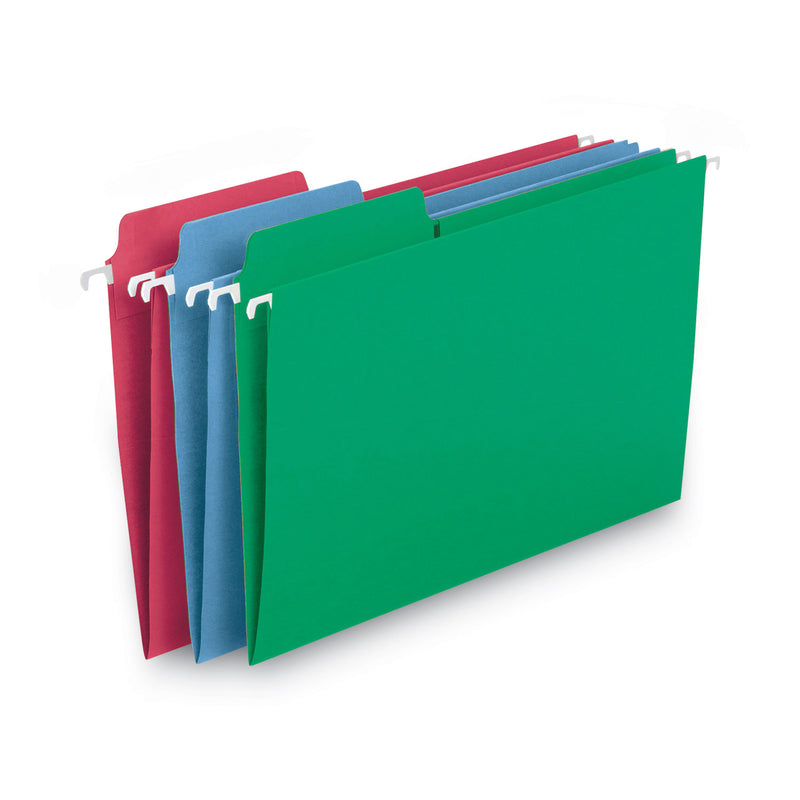 Smead FasTab Hanging Folders, Legal Size, 1/3-Cut Tabs, Assorted Colors, 18/Box