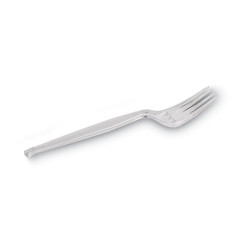 Dixie Plastic Cutlery, Forks, Heavyweight, Clear, 1,000/Carton