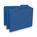 Smead Interior File Folders, 1/3-Cut Tabs: Assorted, Letter Size, 0.75" Expansion, Navy Blue, 100/Box