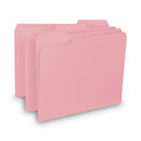 Smead Interior File Folders, 1/3-Cut Tabs: Assorted, Letter Size, 0.75" Expansion, Pink, 100/Box