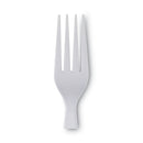 Dixie Plastic Cutlery, Heavyweight Forks, White, 1,000/Carton