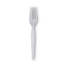Dixie Plastic Cutlery, Heavyweight Forks, White, 100/Box